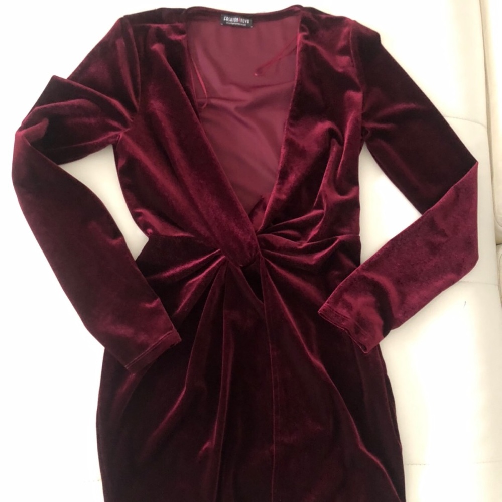 Wine velvet dress